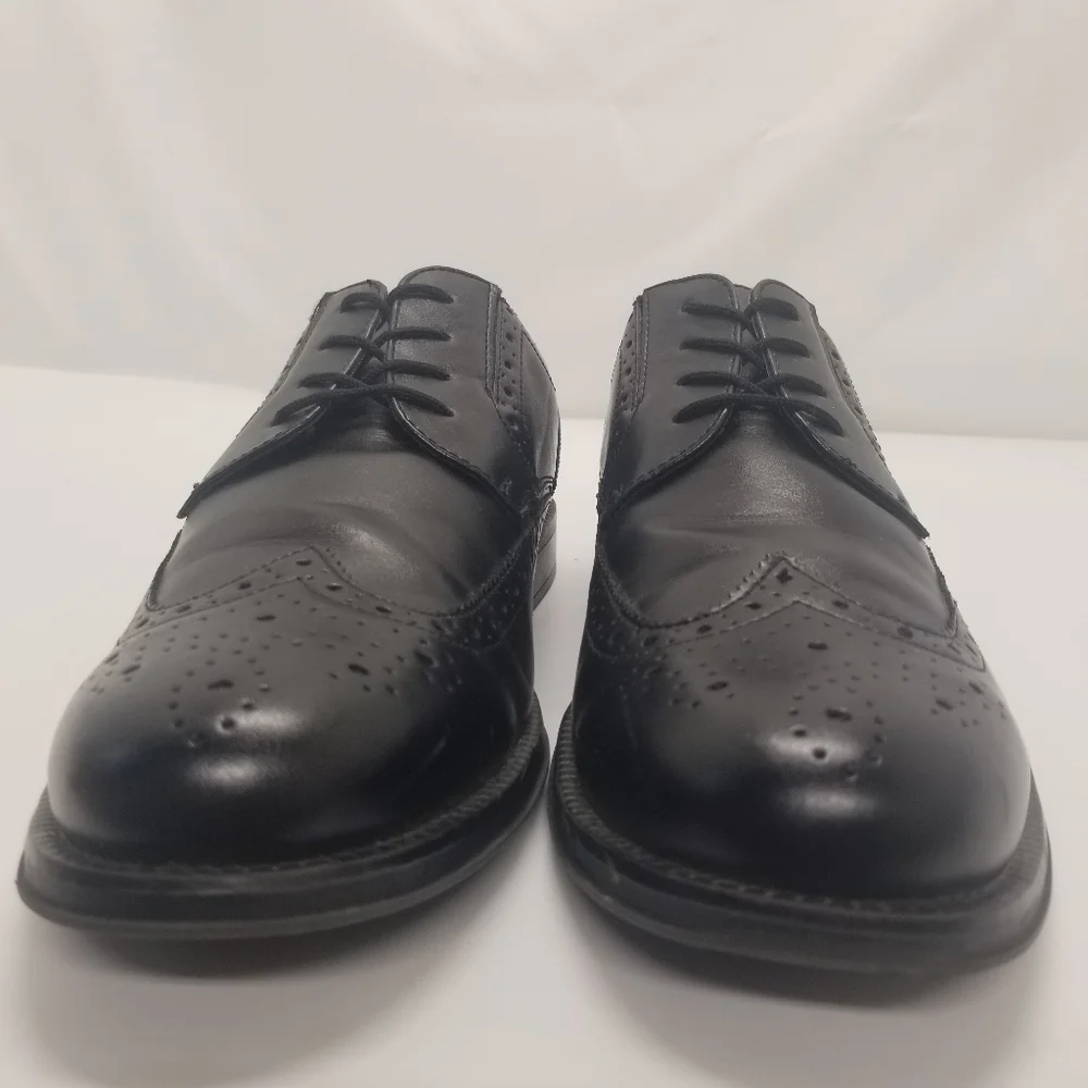 Dockers Wycliff Mens Size 12 Black Faux Leather Oxford Derby Wing-Tip